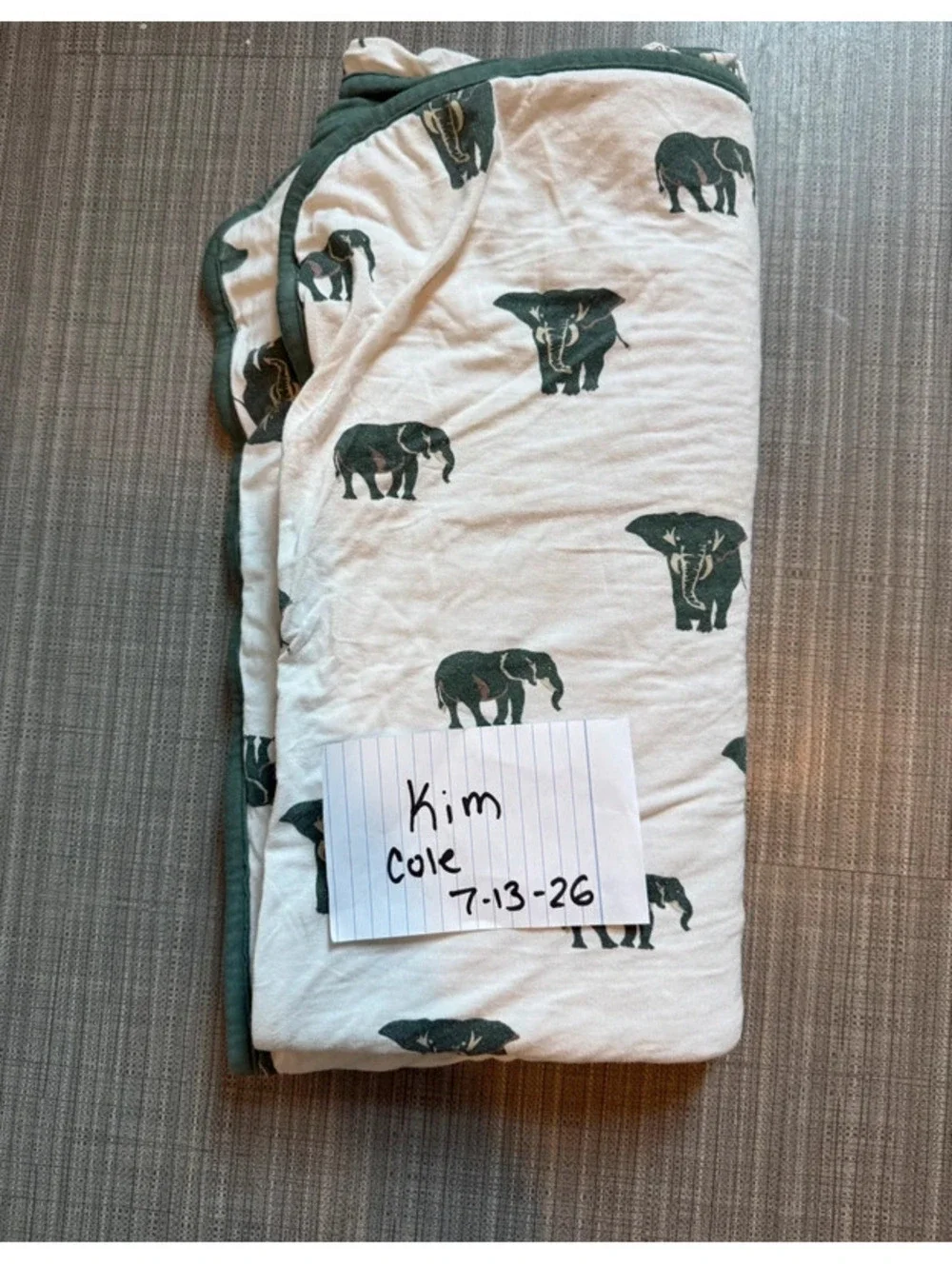 Kyte baby pine elephant baby blanket play